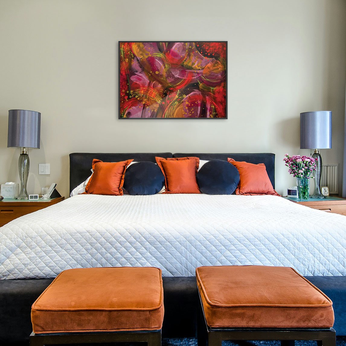 Fever Dream Canvas Print Bedroom Mock