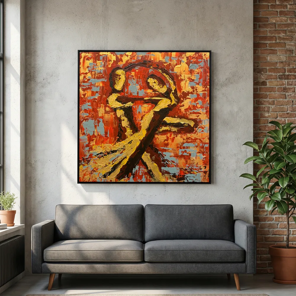 Infinite Desire Canvas Print with Black Frame, Living Room
